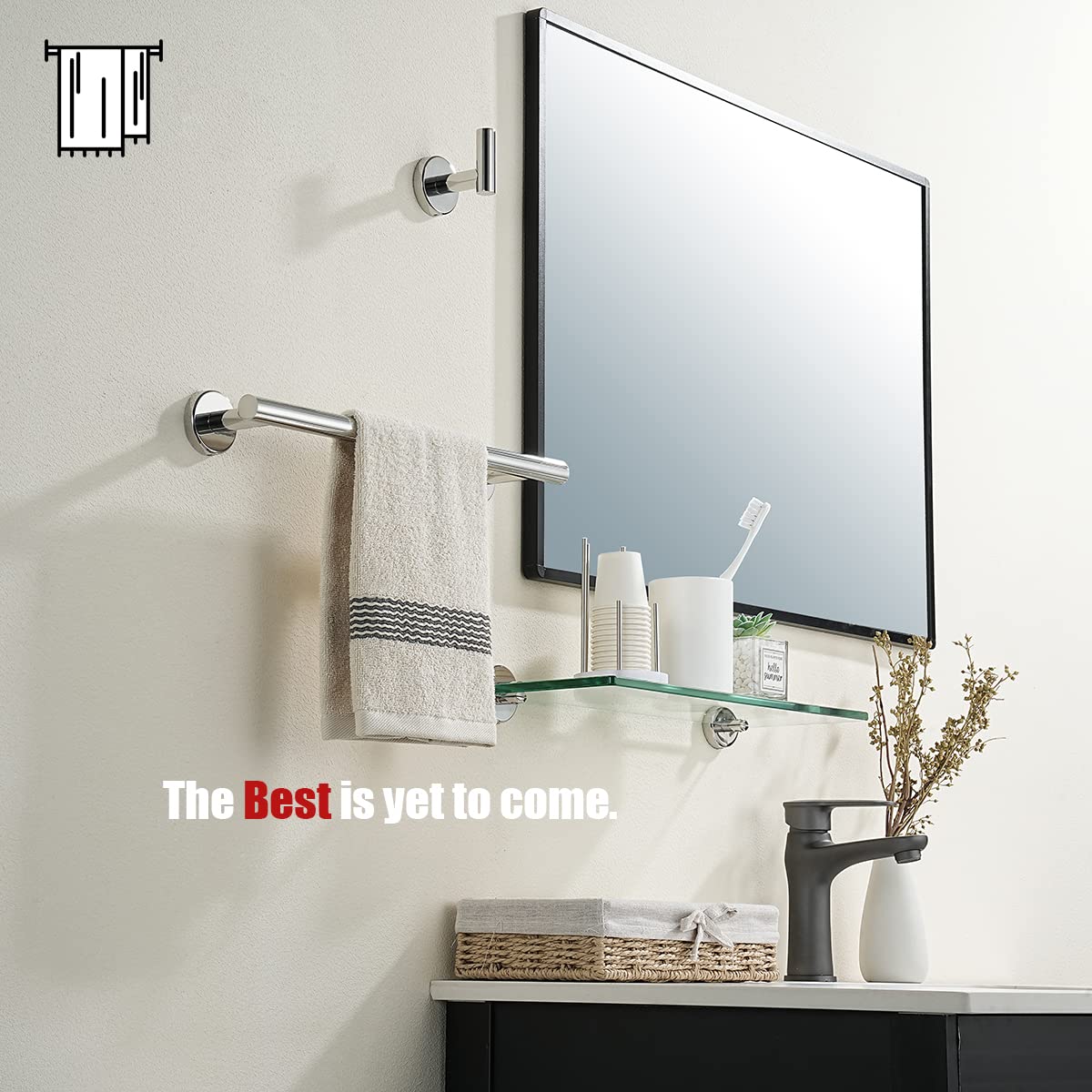 Jqk Chrome Towel Bar, 12 Inch 304 Stainless Steel Thicken 0.8Mm Towel Rack Bathroom, Towel Holder Polished Finished Wall Mount,